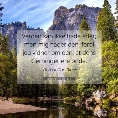 Picture 07 - Johannes 7:7 DA1871 - Verden kan ikke hade eder; men mig hader den, - Bible Verse Picture