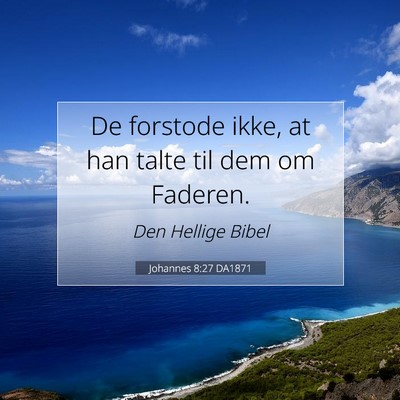 Picture 07 - Johannes 8:27 DA1871 - De forstode ikke, at han talte til dem om - Bible Verse Picture