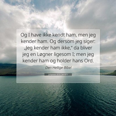 Picture 07 - Johannes 8:55 DA1871 - Og I have ikke kendt ham, men jeg kender ham. Og - Bible Verse Picture