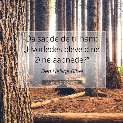 Picture 07 - Johannes 9:10 DA1871 - Da sagde de til ham: „Hvorledes bleve dine - Bible Verse Picture
