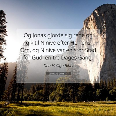 Picture 07 - Jonas 3:3 DA1871 - Og Jonas gjorde sig rede og gik til Ninive efter - Bible Verse Picture