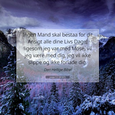Picture 07 - Josua 1:5 DA1871 - Ingen Mand skal bestaa for dit Ansigt alle dine - Bible Verse Picture