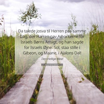 Picture 07 - Josua 10:12 DA1871 - Da talede Josva til Herren paa samme Dag, der - Bible Verse Picture