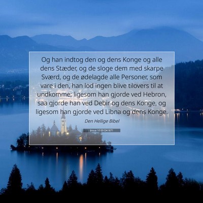 Picture 07 - Josua 10:39 DA1871 - Og han indtog den og dens Konge og alle dens - Bible Verse Picture