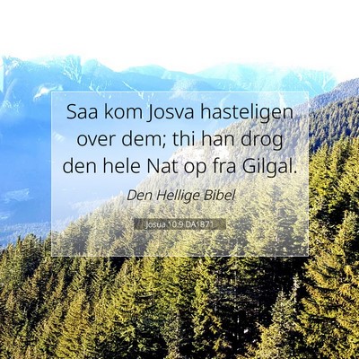 Picture 07 - Josua 10:9 DA1871 - Saa kom Josva hasteligen over dem; thi han drog - Bible Verse Picture