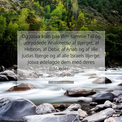 Picture 07 - Josua 11:21 DA1871 - Og Josva kom paa den samme Tid og udryddede - Bible Verse Picture