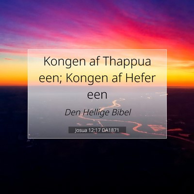 Picture 07 - Josua 12:17 DA1871 - Kongen af Thappua een; Kongen af Hefer - Bible Verse Picture