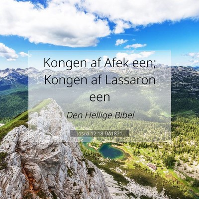 Picture 07 - Josua 12:18 DA1871 - Kongen af Afek een; Kongen af Lassaron - Bible Verse Picture