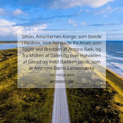 Picture 07 - Josua 12:2 DA1871 - Sihon, Amoriternes Konge, som boede i Hesbon, som - Bible Verse Picture