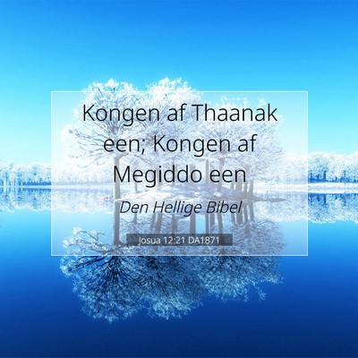 Picture 07 - Josua 12:21 DA1871 - Kongen af Thaanak een; Kongen af Megiddo - Bible Verse Picture