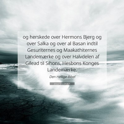 Picture 07 - Josua 12:5 DA1871 - og herskede over Hermons Bjerg og over Salka og - Bible Verse Picture