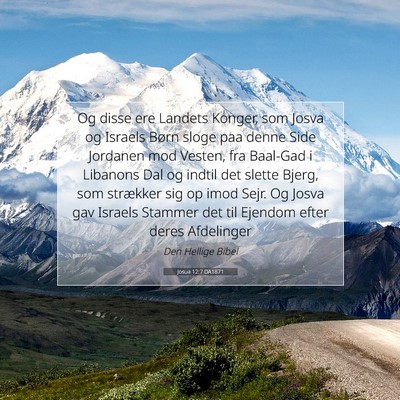 Picture 07 - Josua 12:7 DA1871 - Og disse ere Landets Konger, som Josva og Israels - Bible Verse Picture