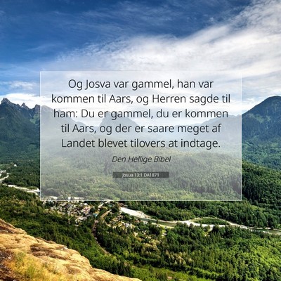 Picture 07 - Josua 13:1 DA1871 - Og Josva var gammel, han var kommen til Aars, og - Bible Verse Picture
