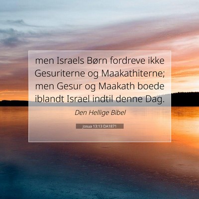 Picture 07 - Josua 13:13 DA1871 - men Israels Børn fordreve ikke Gesuriterne og - Bible Verse Picture