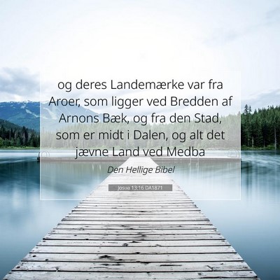 Picture 07 - Josua 13:16 DA1871 - og deres Landemærke var fra Aroer, som ligger - Bible Verse Picture