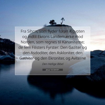 Picture 07 - Josua 13:3 DA1871 - Fra Sihon, som flyder foran Ægypten og indtil - Bible Verse Picture