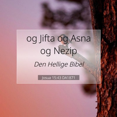 Picture 07 - Josua 15:43 DA1871 - og Jifta og Asna og - Bible Verse Picture