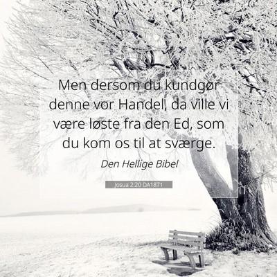 Picture 07 - Josua 2:20 DA1871 - Men dersom du kundgør denne vor Handel, da ville - Bible Verse Picture