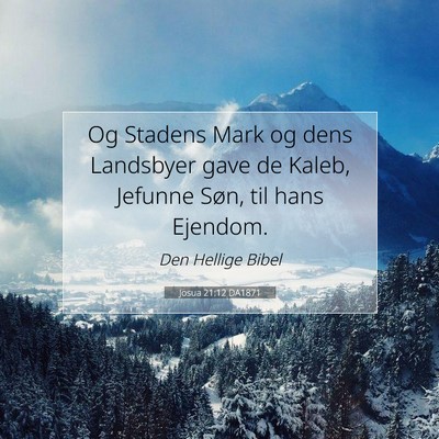 Picture 07 - Josua 21:12 DA1871 - Og Stadens Mark og dens Landsbyer gave de Kaleb, - Bible Verse Picture