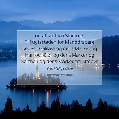 Picture 07 - Josua 21:32 DA1871 - og af Nafthali Stamme: Tilflugtsstaden for - Bible Verse Picture