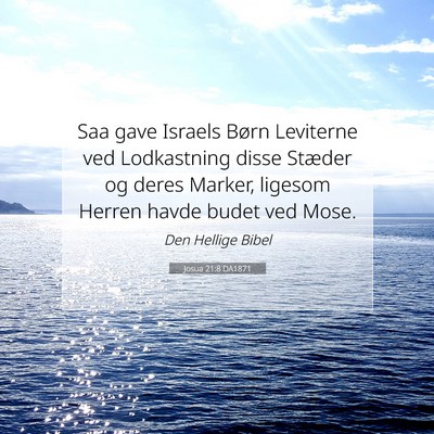 Picture 07 - Josua 21:8 DA1871 - Saa gave Israels Børn Leviterne ved Lodkastning - Bible Verse Picture