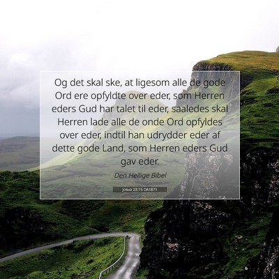 Picture 07 - Josua 23:15 DA1871 - Og det skal ske, at ligesom alle de gode Ord ere - Bible Verse Picture