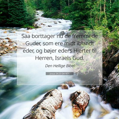 Picture 07 - Josua 24:23 DA1871 - Saa borttager nu de fremmede Guder, som ere midt - Bible Verse Picture