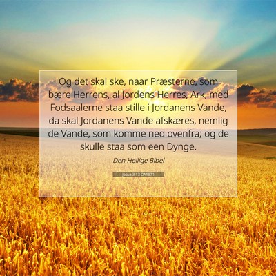 Picture 07 - Josua 3:13 DA1871 - Og det skal ske, naar Præsterne, som bære - Bible Verse Picture