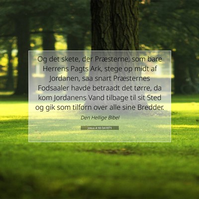 Picture 07 - Josua 4:18 DA1871 - Og det skete, der Præsterne, som bare Herrens - Bible Verse Picture