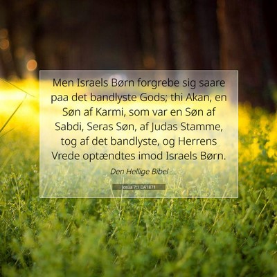Picture 07 - Josua 7:1 DA1871 - Men Israels Børn forgrebe sig saare paa det - Bible Verse Picture