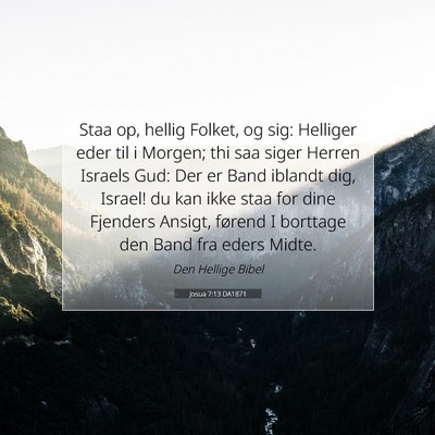 Picture 07 - Josua 7:13 DA1871 - Staa op, hellig Folket, og sig: Helliger eder til - Bible Verse Picture