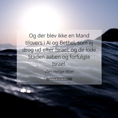 Picture 07 - Josua 8:17 DA1871 - Og der blev ikke en Mand tilovers i Ai og Bethel, - Bible Verse Picture