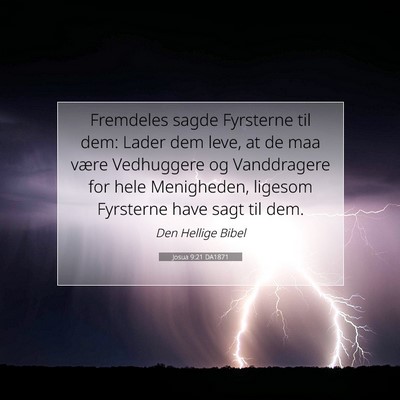 Picture 07 - Josua 9:21 DA1871 - Fremdeles sagde Fyrsterne til dem: Lader dem - Bible Verse Picture
