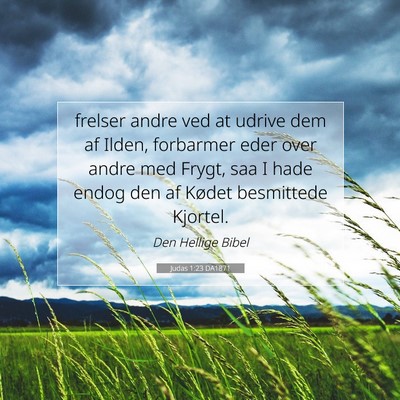 Picture 07 - Judas 1:23 DA1871 - frelser andre ved at udrive dem af Ilden, - Bible Verse Picture