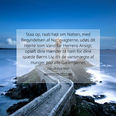 Picture 07 - Klagesangene 2:19 DA1871 - Staa op, raab højt om Natten, med Begyndelsen af - Bible Verse Picture