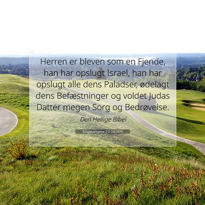 Picture 07 - Klagesangene 2:5 DA1871 - Herren er bleven som en Fjende, han har opslugt - Bible Verse Picture