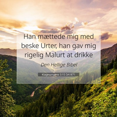 Picture 07 - Klagesangene 3:15 DA1871 - Han mættede mig med beske Urter, han gav mig - Bible Verse Picture