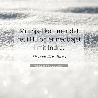 Picture 07 - Klagesangene 3:20 DA1871 - Min Sjæl kommer det ret i Hu og er nedbøjet i - Bible Verse Picture