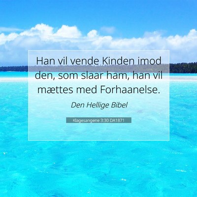 Picture 07 - Klagesangene 3:30 DA1871 - Han vil vende Kinden imod den, som slaar ham, han - Bible Verse Picture