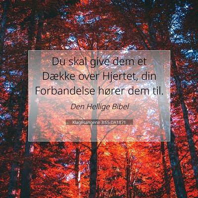 Picture 07 - Klagesangene 3:65 DA1871 - Du skal give dem et Dække over Hjertet, din - Bible Verse Picture