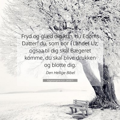 Picture 07 - Klagesangene 4:21 DA1871 - Fryd og glæd dig kun, du Edoms Datter! du, som - Bible Verse Picture