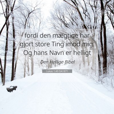 Picture 07 - Lukas 1:49 DA1871 - fordi den mægtige har gjort store Ting imod mig. - Bible Verse Picture