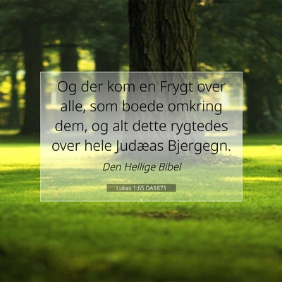 Picture 07 - Lukas 1:65 DA1871 - Og der kom en Frygt over alle, som boede omkring - Bible Verse Picture