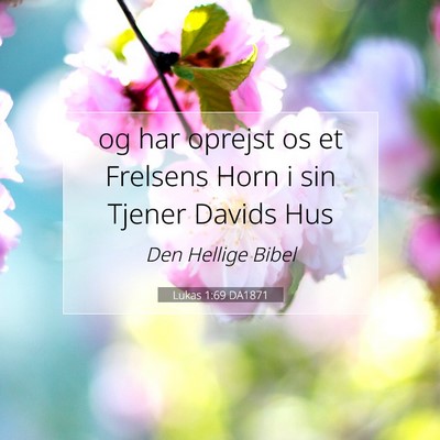 Picture 07 - Lukas 1:69 DA1871 - og har oprejst os et Frelsens Horn i sin Tjener - Bible Verse Picture
