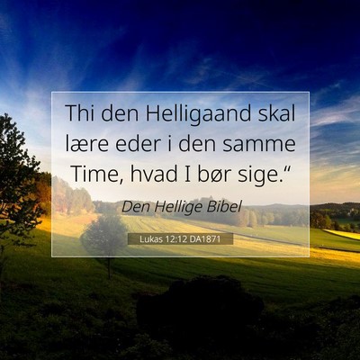 Picture 07 - Lukas 12:12 DA1871 - Thi den Helligaand skal lære eder i den samme - Bible Verse Picture