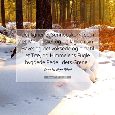 Picture 07 - Lukas 13:19 DA1871 - Det ligner et Sennepskorn, som et Menneske tog og - Bible Verse Picture