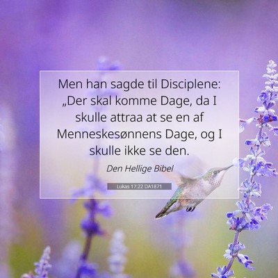 Picture 07 - Lukas 17:22 DA1871 - Men han sagde til Disciplene: „Der skal komme - Bible Verse Picture