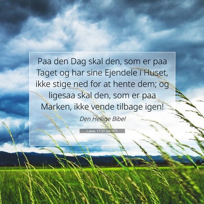 Picture 07 - Lukas 17:31 DA1871 - Paa den Dag skal den, som er paa Taget og har - Bible Verse Picture