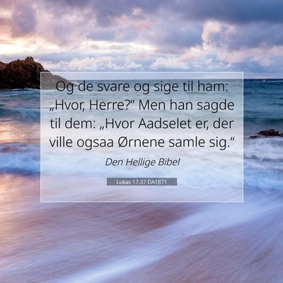 Picture 07 - Lukas 17:37 DA1871 - Og de svare og sige til ham: „Hvor, Herre?“ - Bible Verse Picture