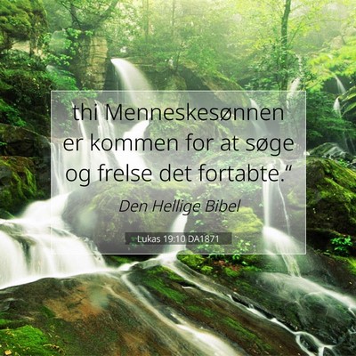 Picture 07 - Lukas 19:10 DA1871 - thi Menneskesønnen er kommen for at søge og - Bible Verse Picture